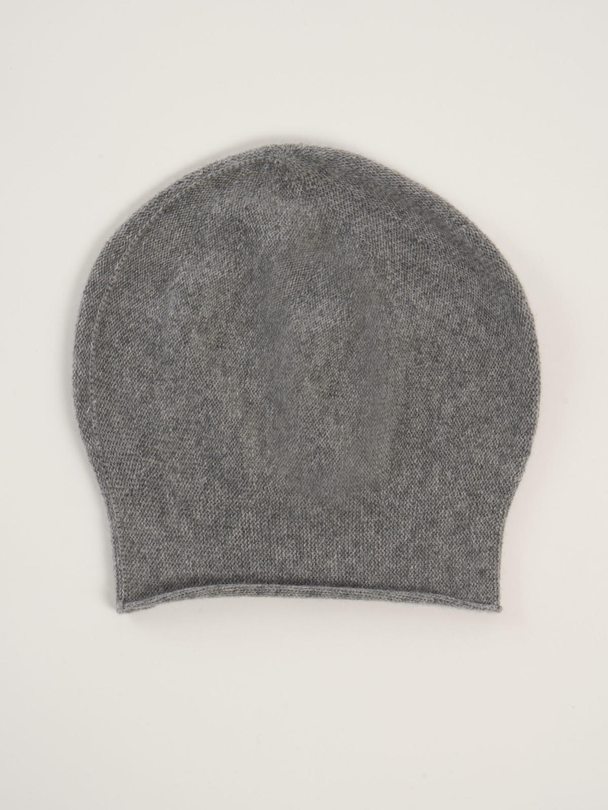 Bonnet steppes mixte, en cachemire gris moyen  – vue de dessus