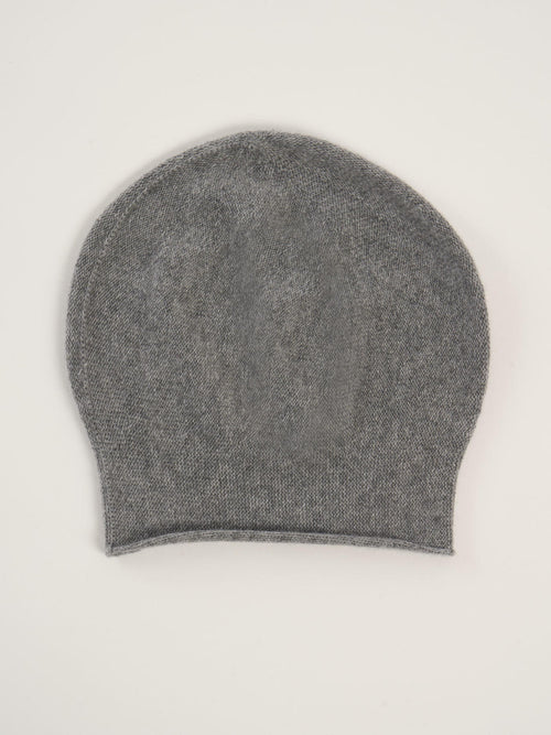 Bonnet steppes mixte, en cachemire gris moyen  – vue de dessus