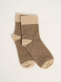 Chaussettes mi-hautes bicolores - Marron / Crème