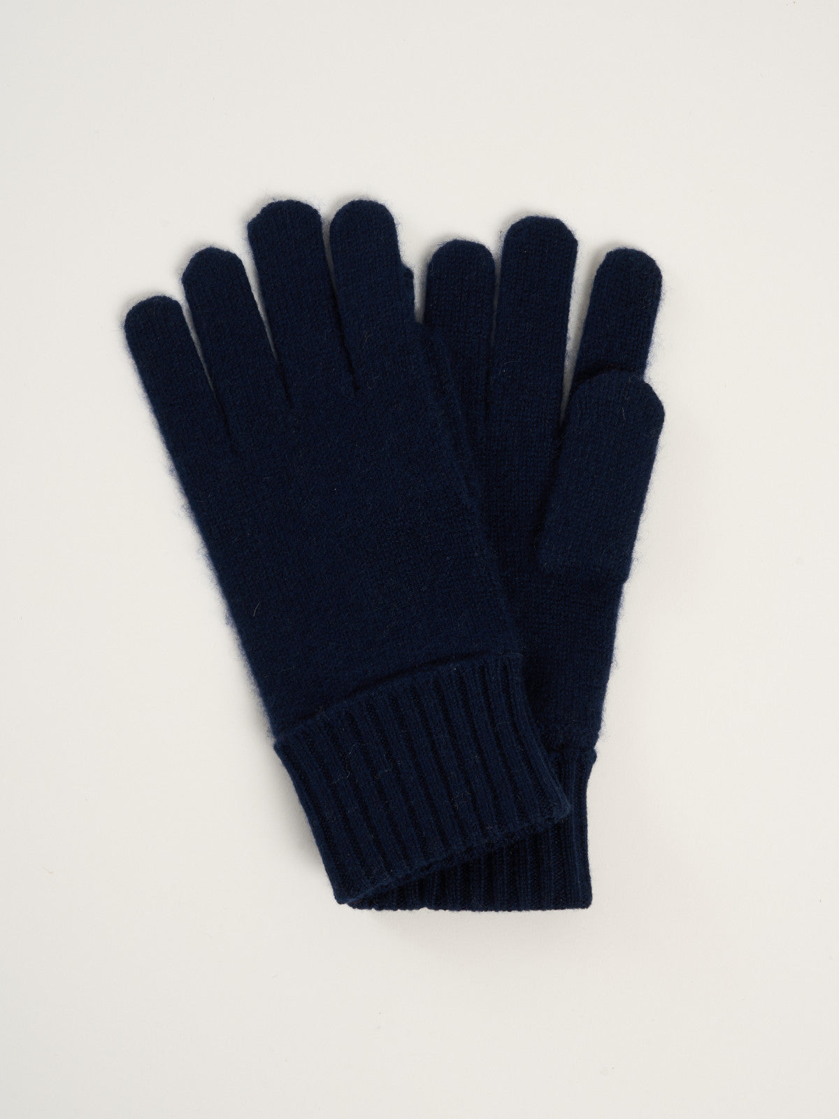 Gants à revers pour femme, en cachemire marine  – vue de dessus