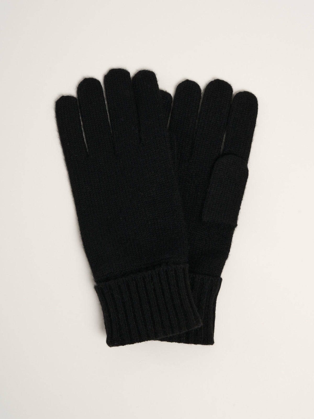 Gants à revers pour femme, en cachemire noir  – vue de dessus