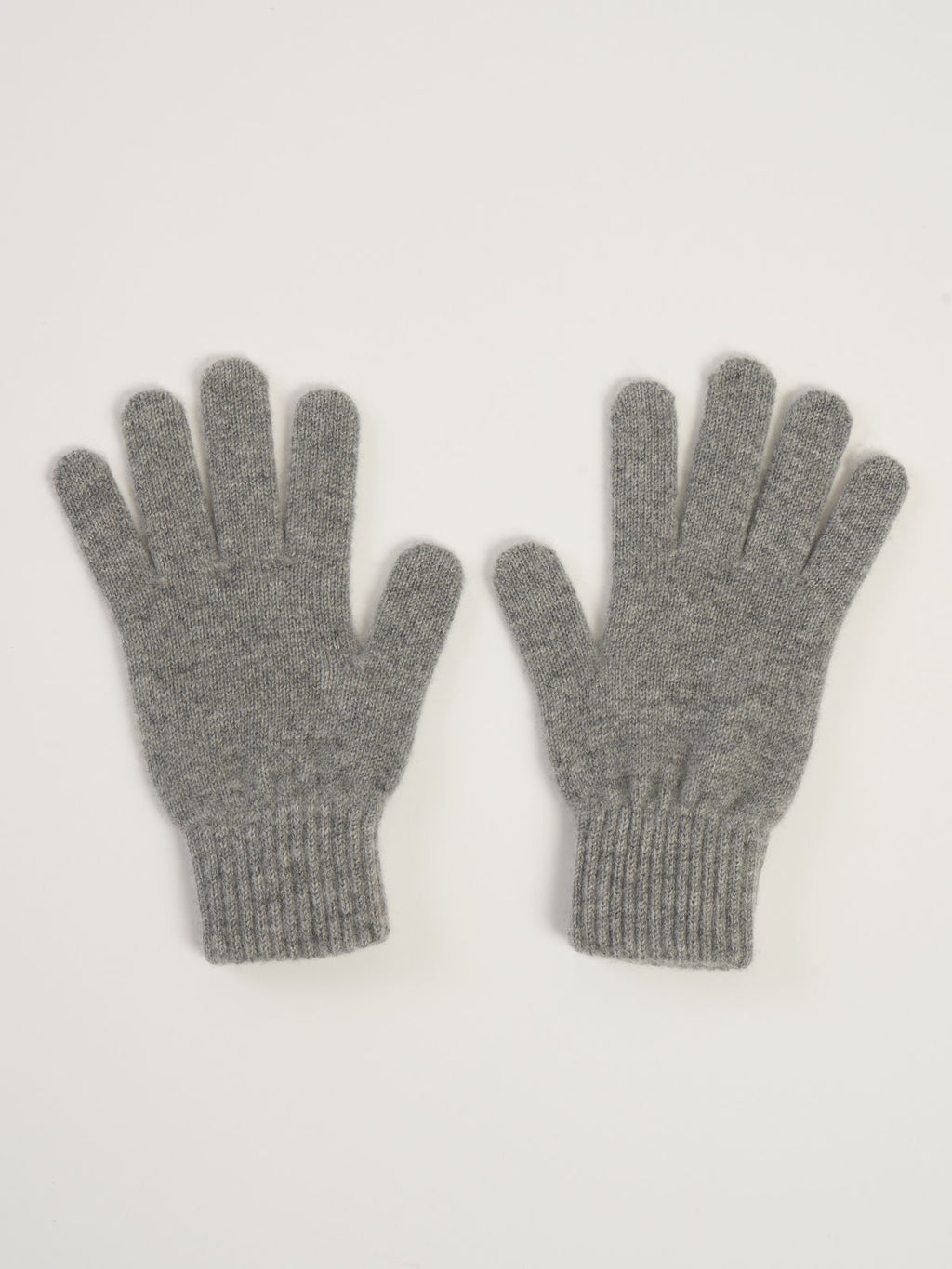 Gants classiques pour femme, en cachemire gris moyen  – vue de dessus