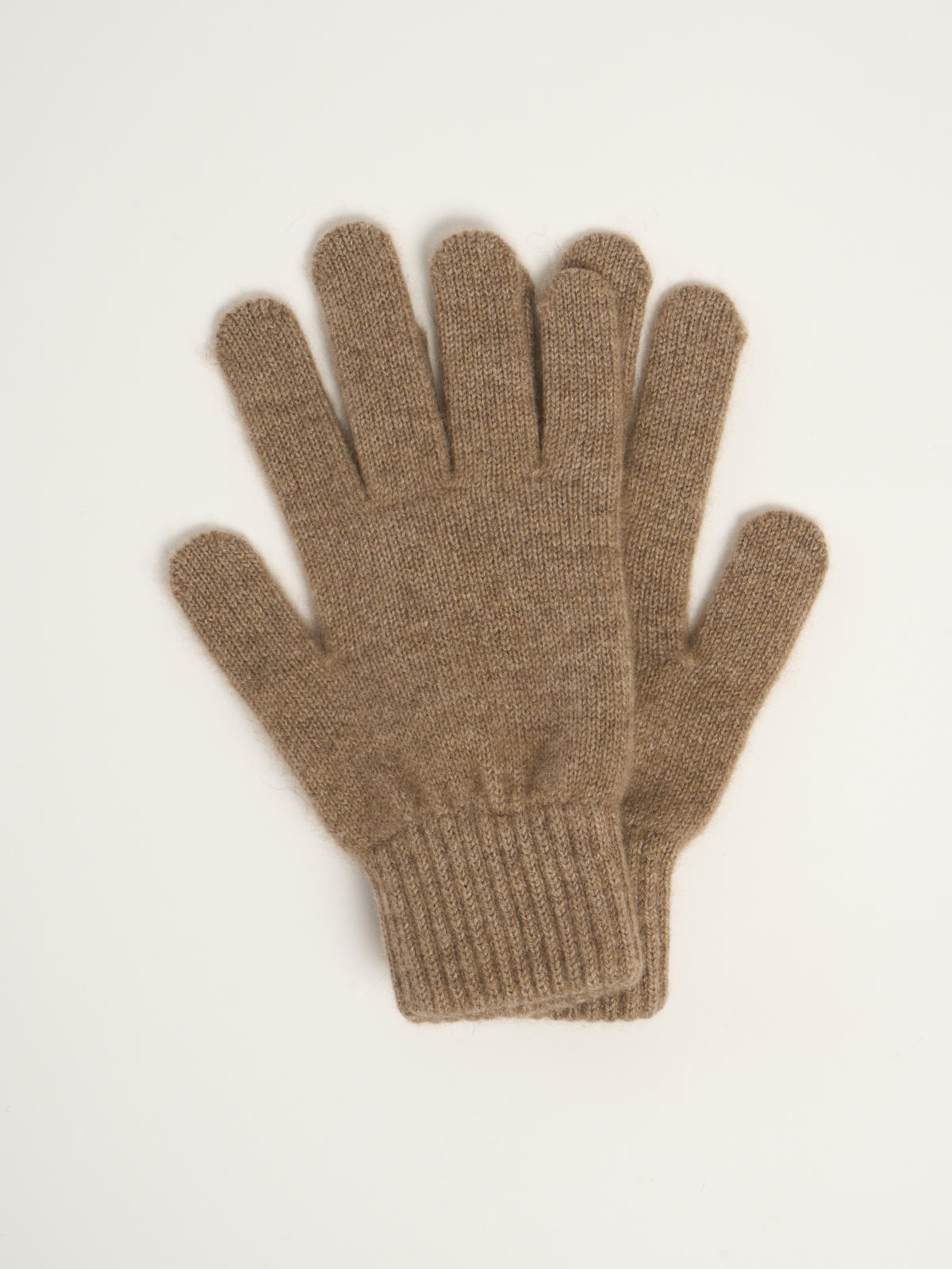 Gants classiques pour femme, en cachemire marron  – vue de dessus