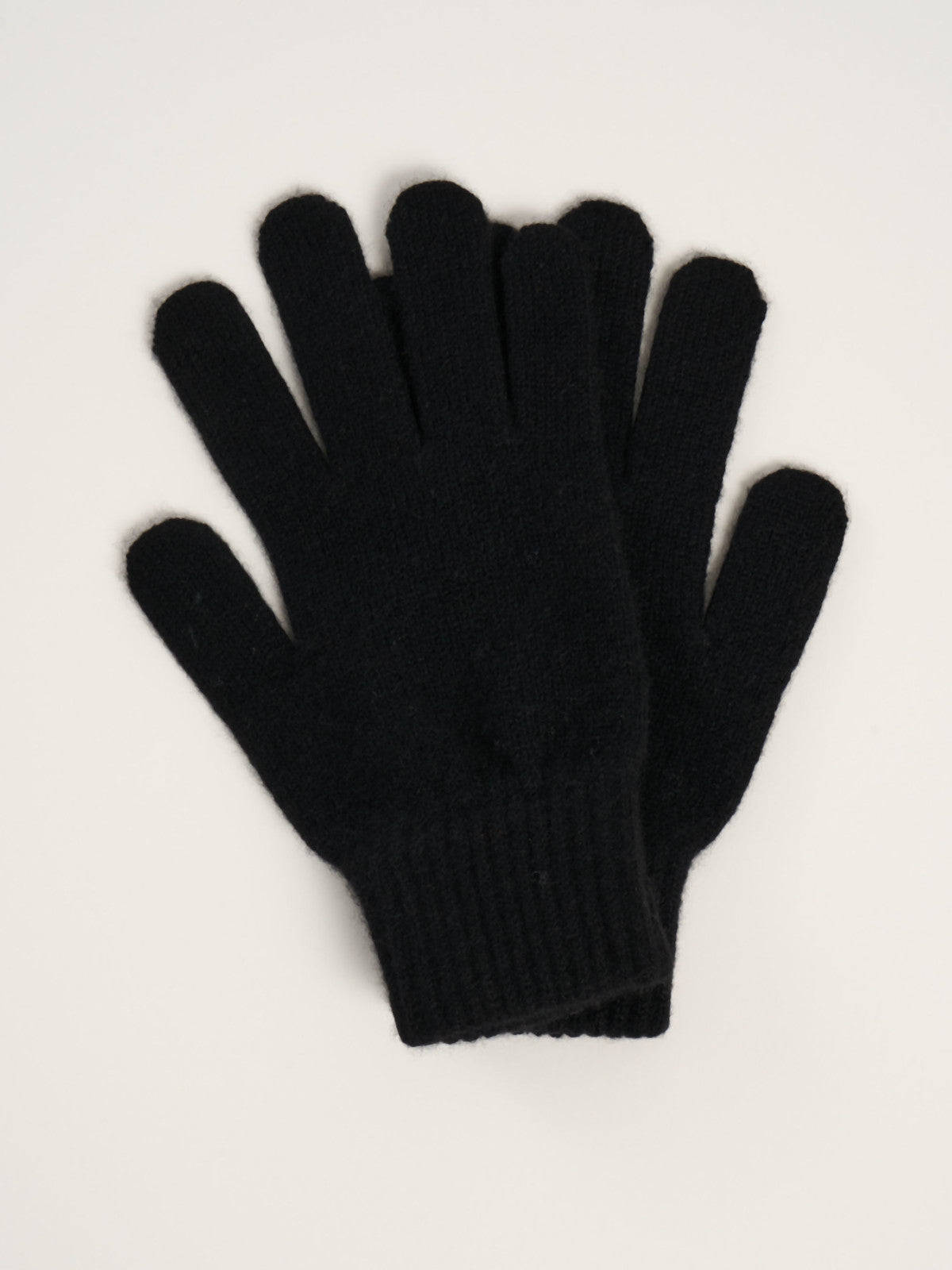 Gants classiques pour femme, en cachemire noir  – vue de dessus
