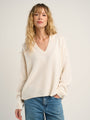 Pull col V - Blanc