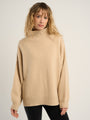 Pull oversize col montant - Beige