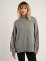 Pull oversize col montant - Gris clair